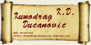 Kumodrag Ducanović vizit kartica